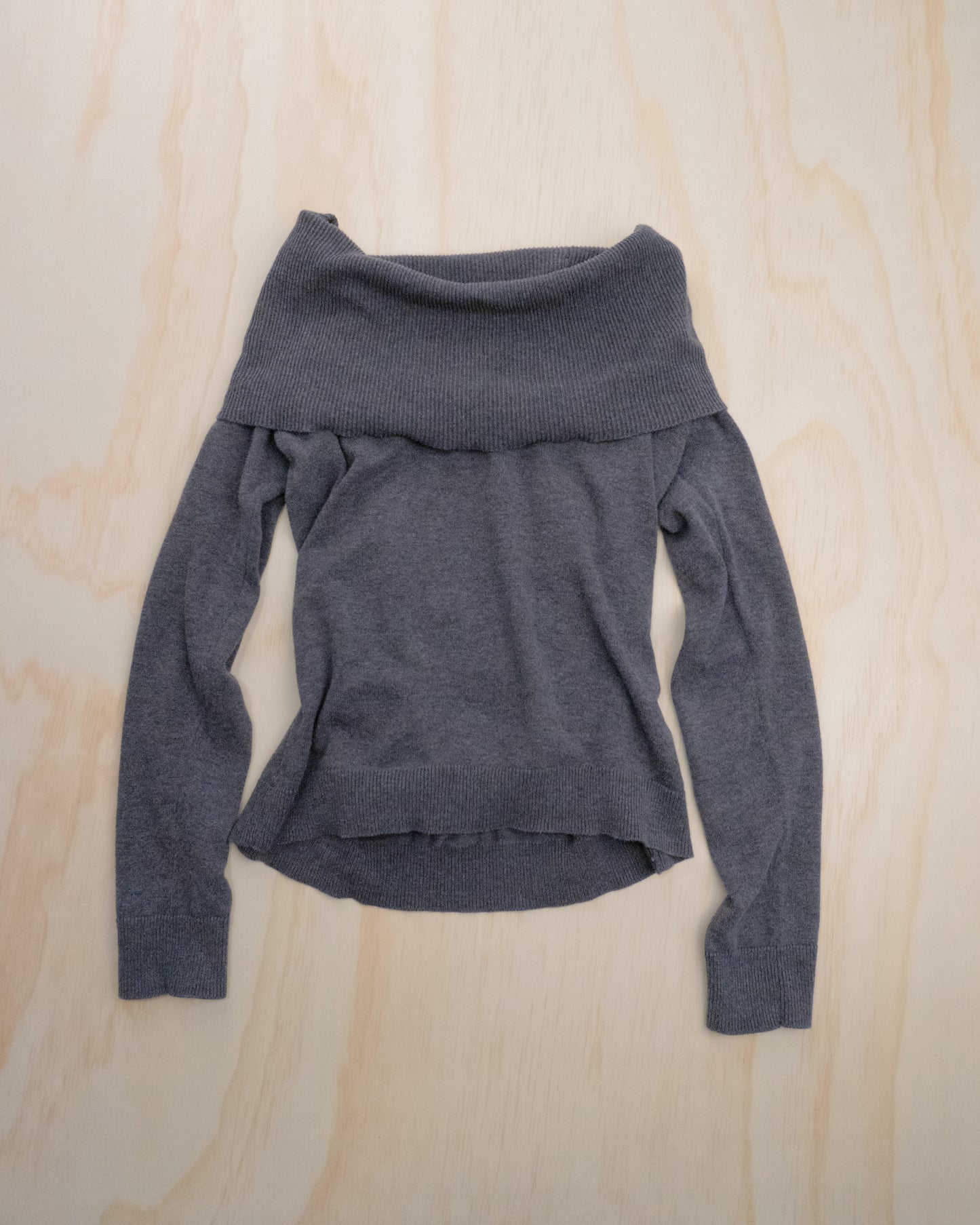2000s Grey Knit Off The Shoulder - S