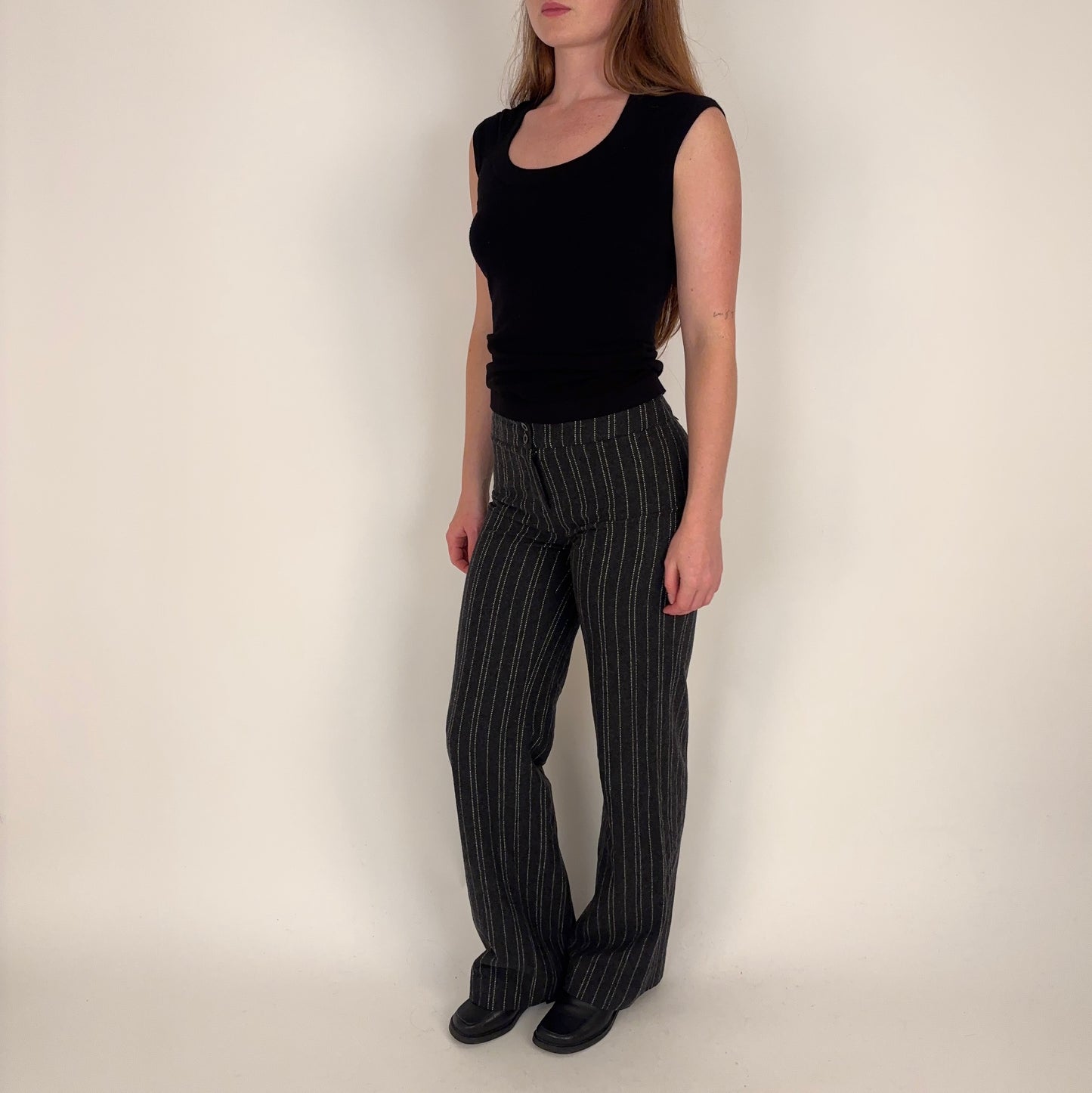 2000s Black Scoop Neck Top - XS