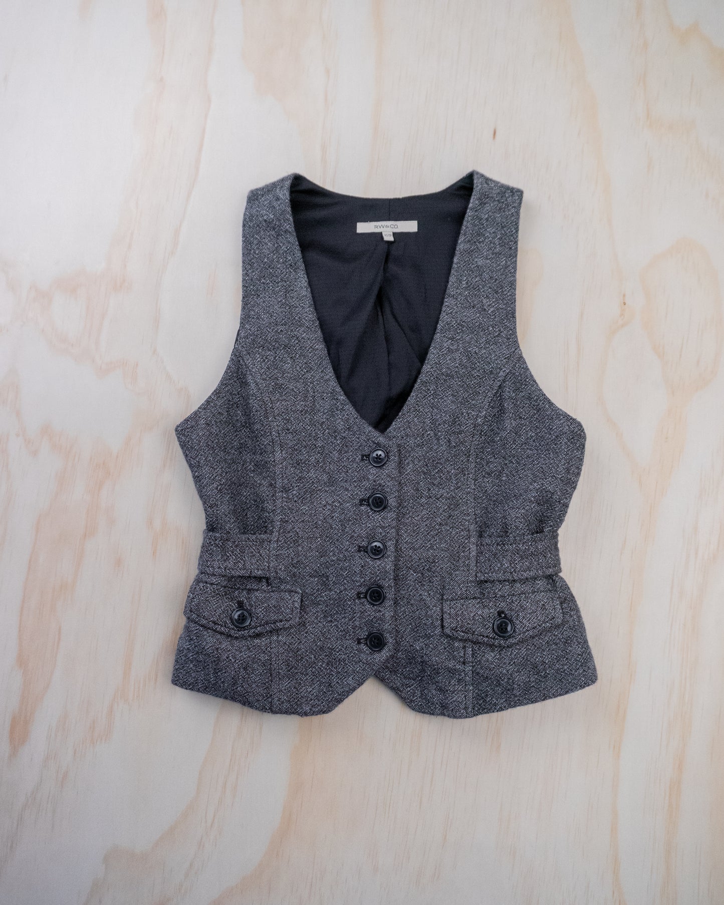 90s Grey Wool Vest - XS