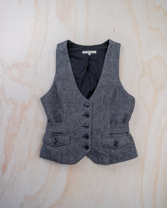 90s Grey Wool Vest - XS