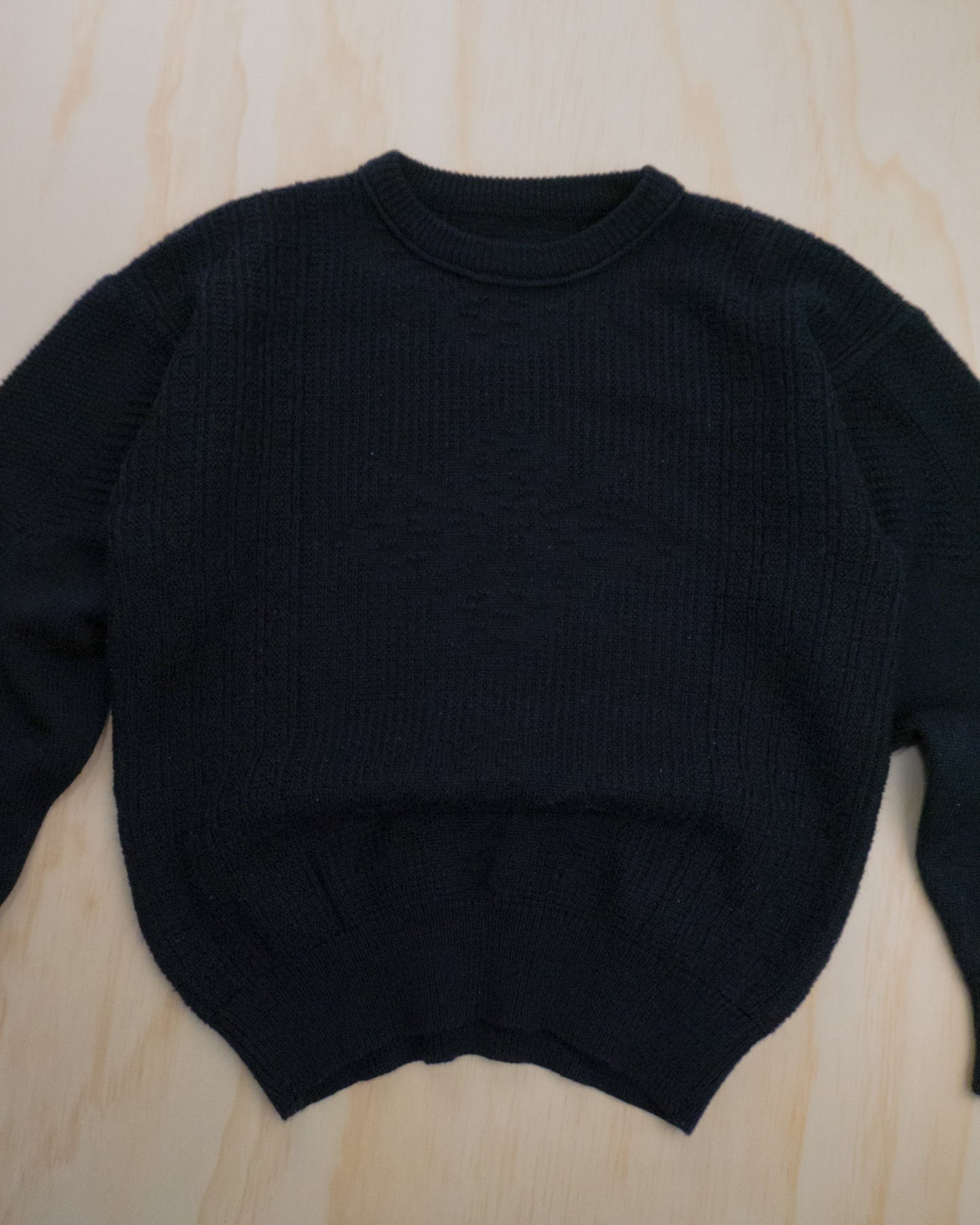 90s Boxy Navy Knit Sweater - M/L