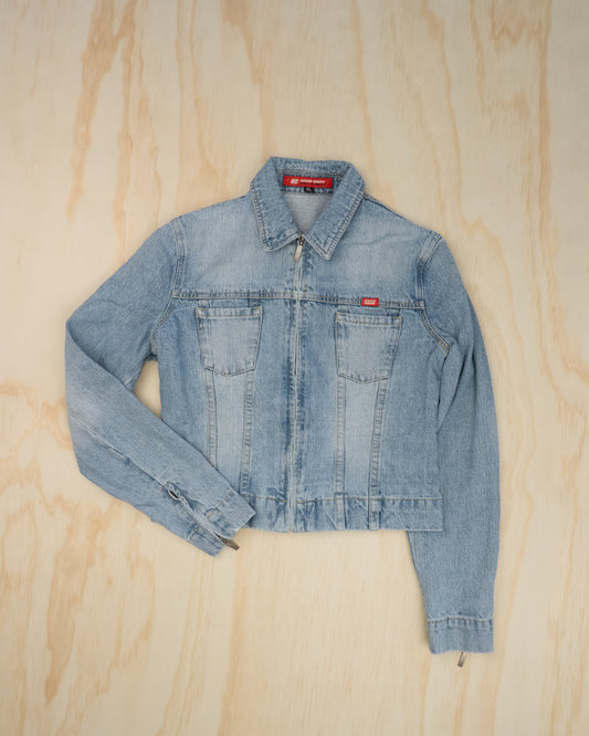 Vintage Zip Up Denim Jacket - S/M