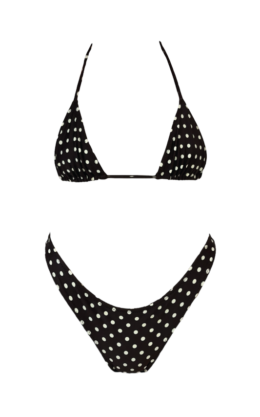 'Teeny' Handmade Brown Polka Dot Bikini