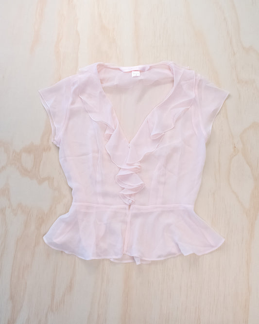 2000s Sheer Pink Top - S