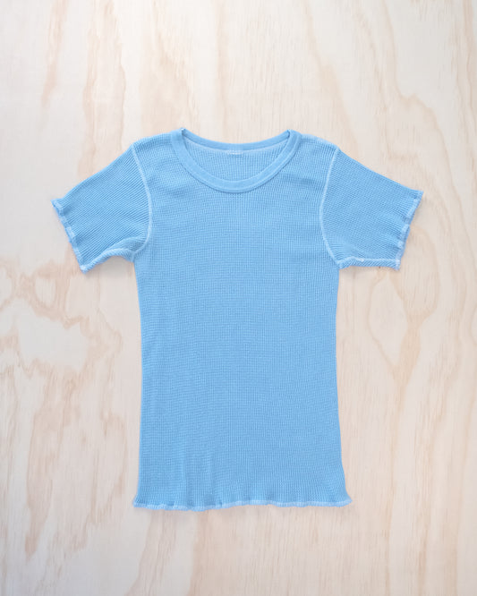 Vintage Blue Waffle Knit Tee - S/M