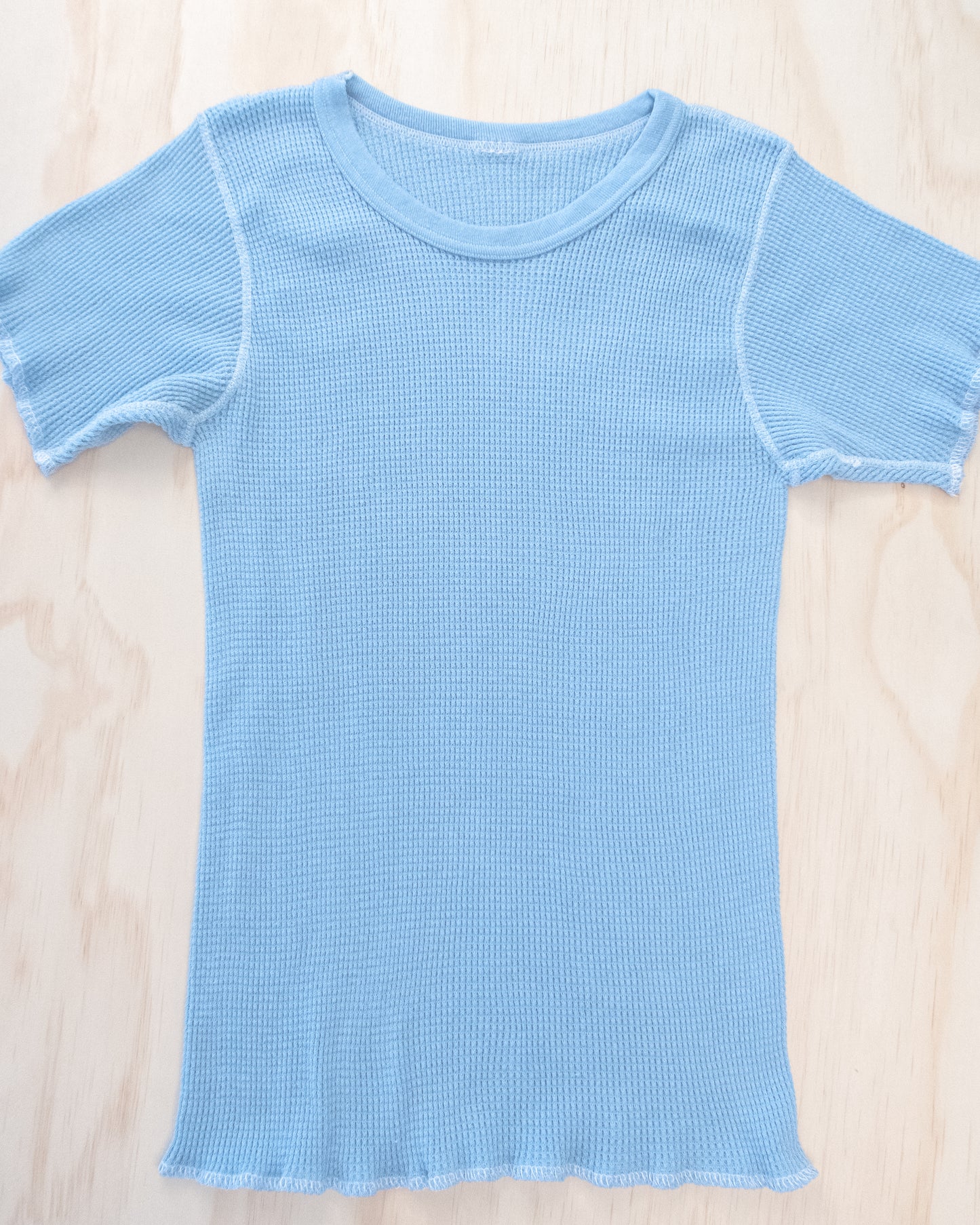 Vintage Blue Waffle Knit Tee - S/M