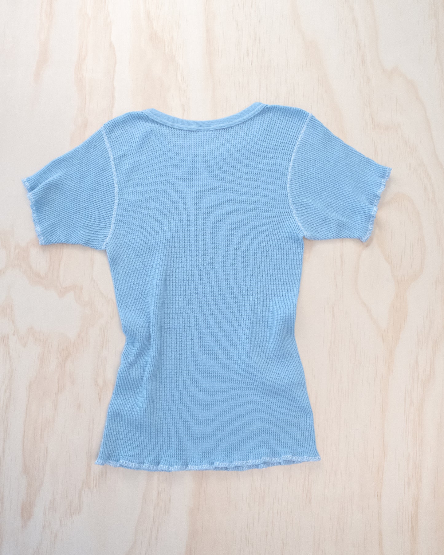 Vintage Blue Waffle Knit Tee - S/M