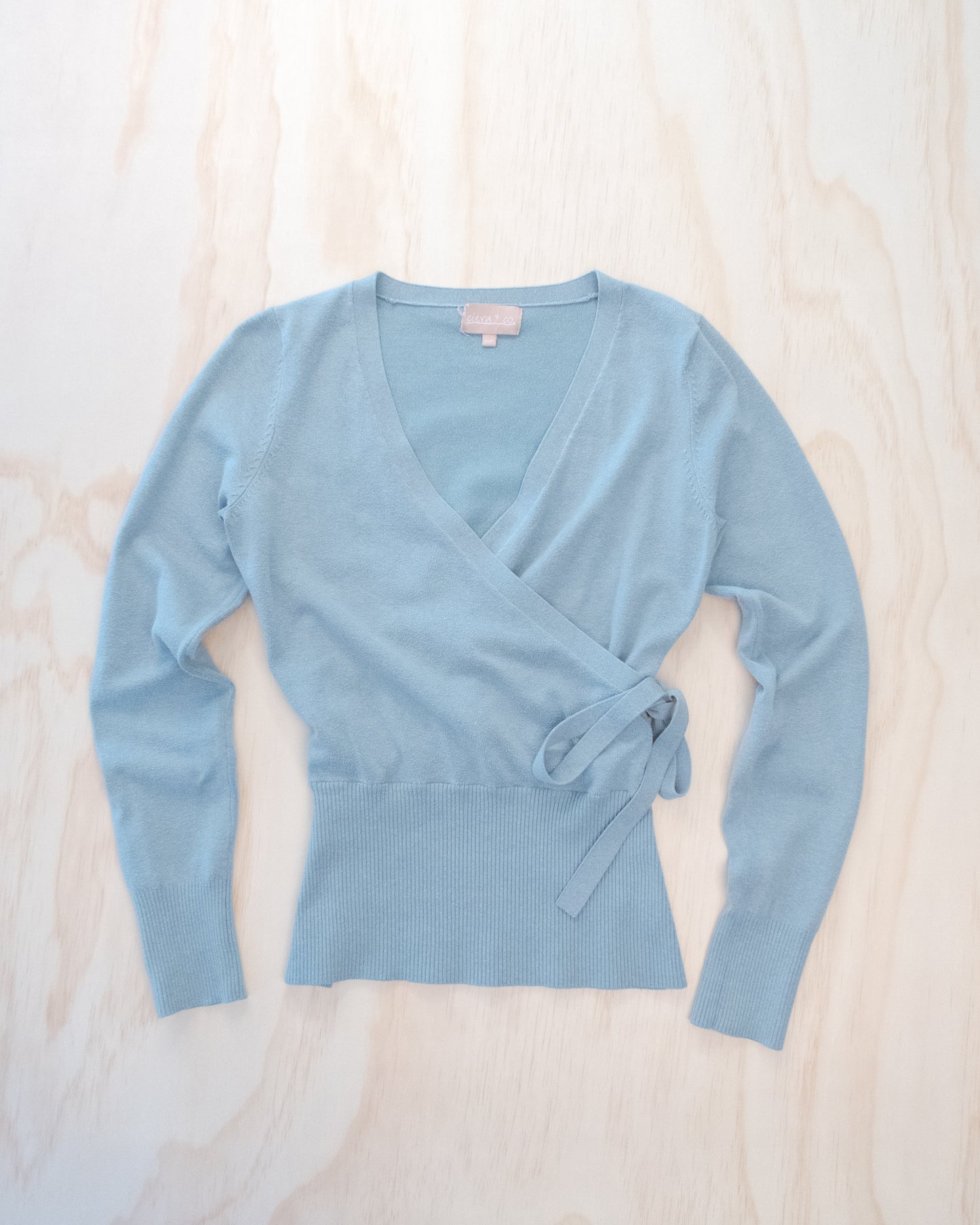 Blue Long Sleeve Knit Wrap - S/M