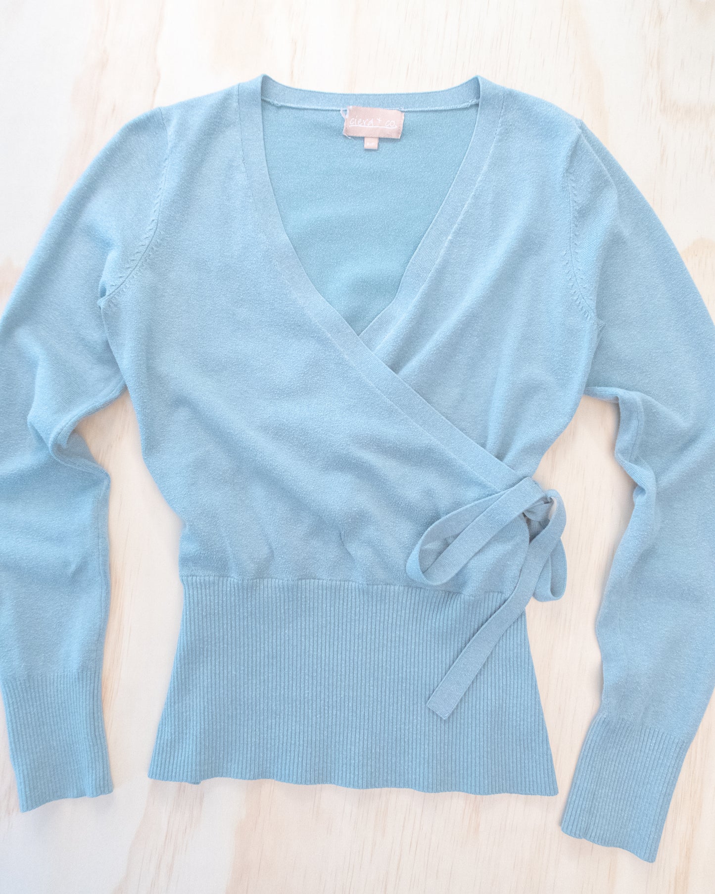 Blue Long Sleeve Knit Wrap - S/M