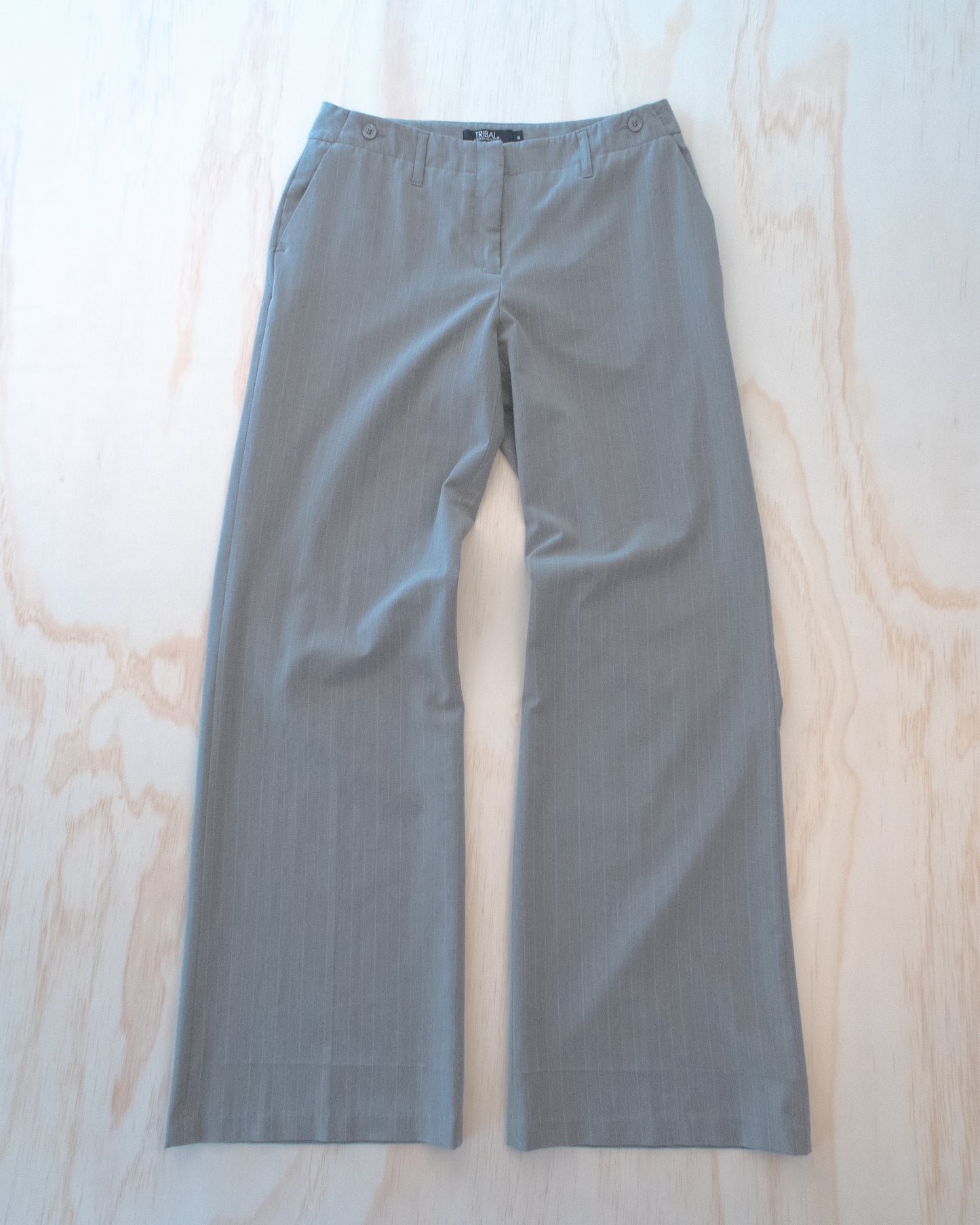 Grey Loose Fit Stripe Pants - 28/29