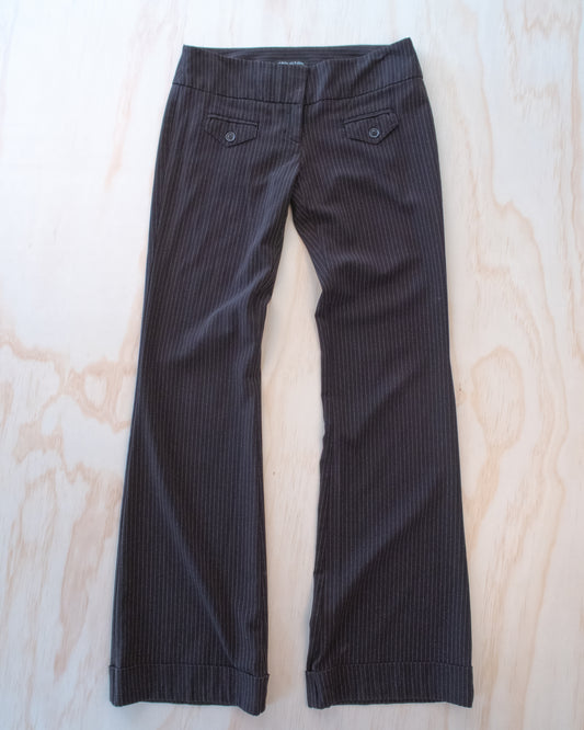 90s Brown Stripe Low Rise Pants - 25