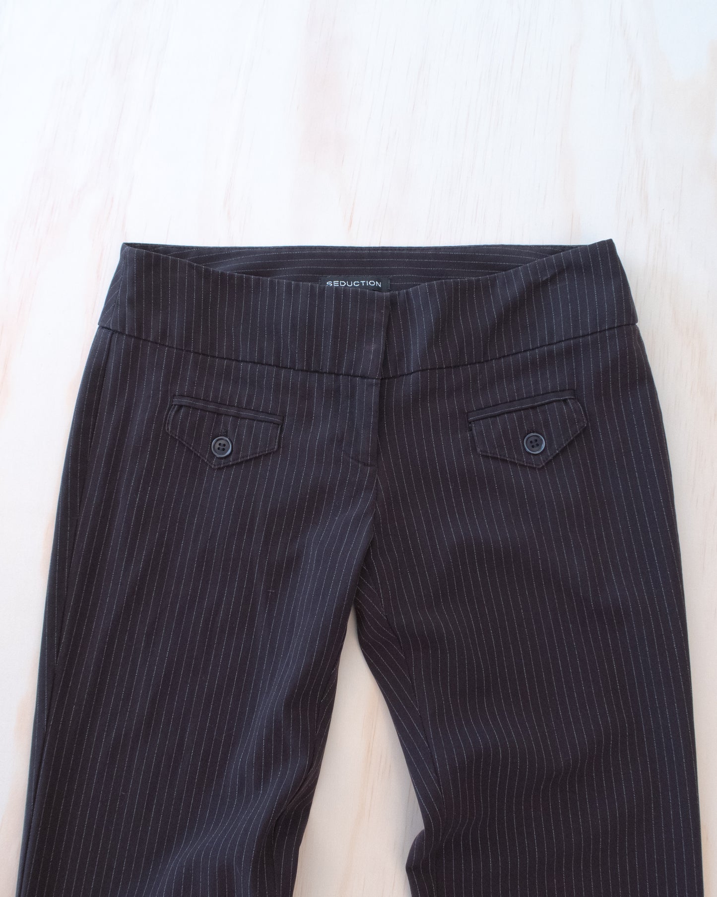 90s Brown Stripe Low Rise Pants - 25