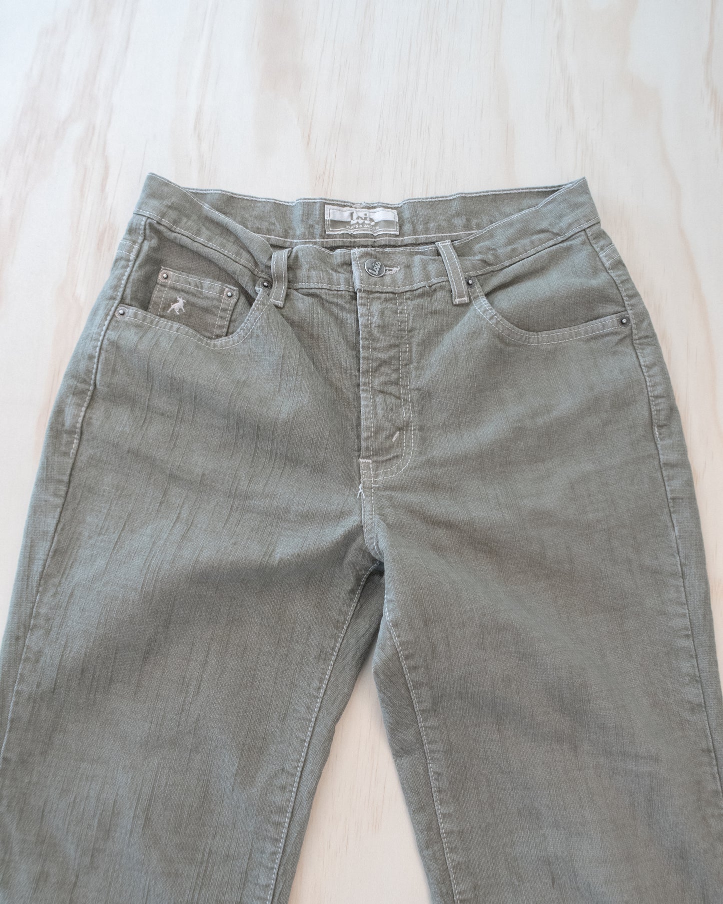 Vintage Straight Green Leg Jeans - 28/29