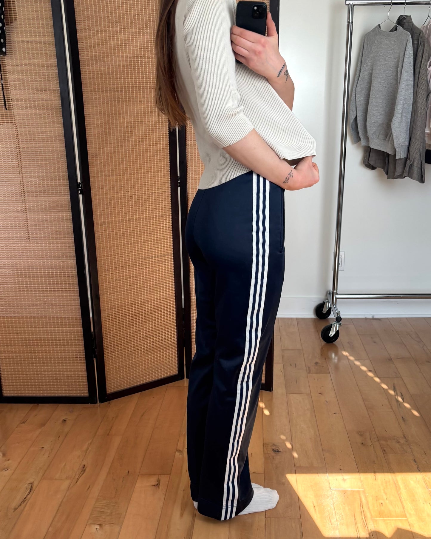 Vintage Fleece Lined Adidas Track Pants - S