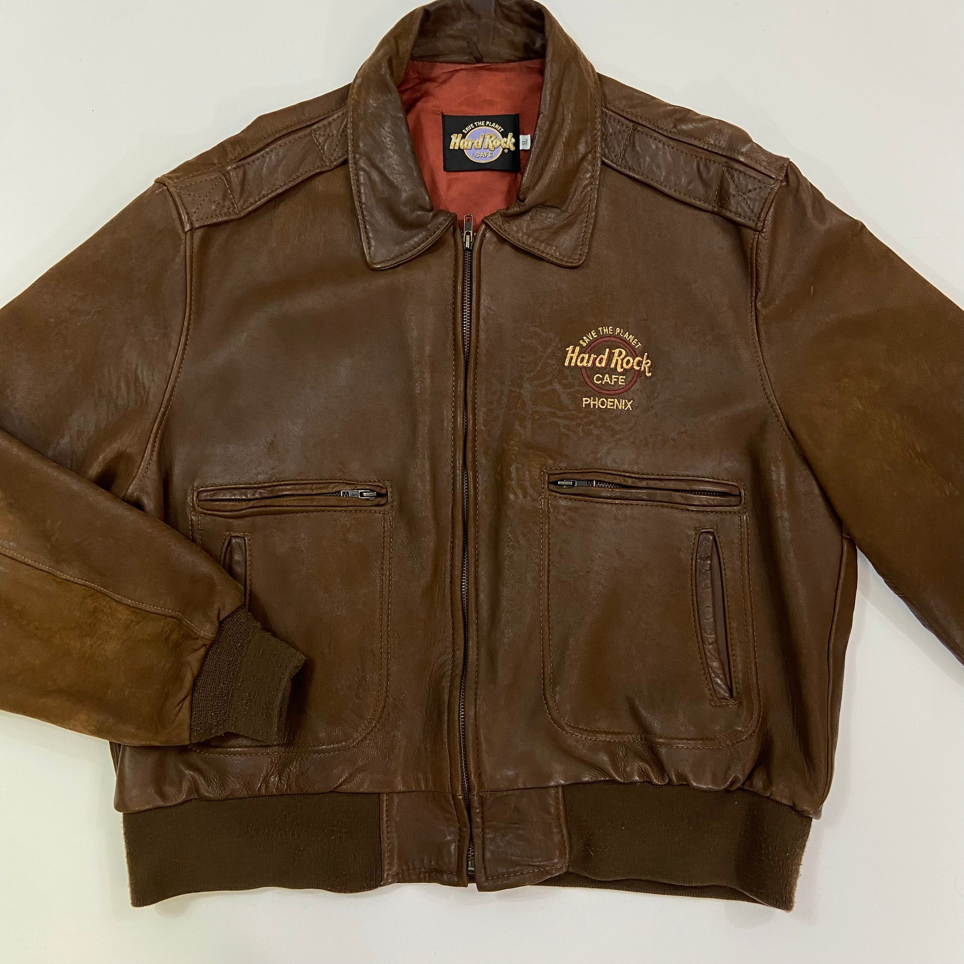 Vintage Hard Rock Cafe Leather Jacket XL LAWRENCE CITIZEN