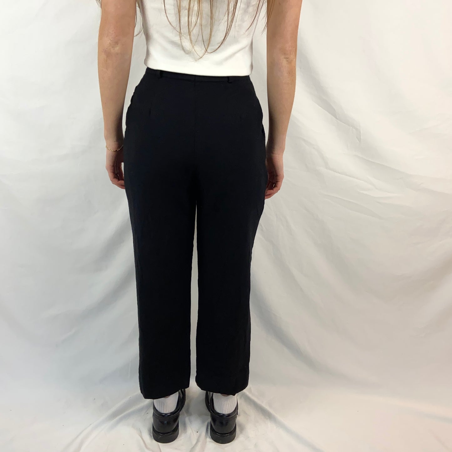 Vintage Black Wool Pants - 24/25